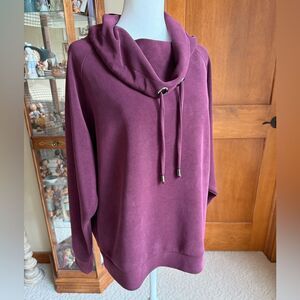 Chico's Large Women’s Burgundy Cowl Neck Top Warm Extremely Soft.